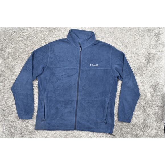 Columbia Men's 2XL Blue Bomber Jacket Polyester Zip Pockets - Picture 2 of 8